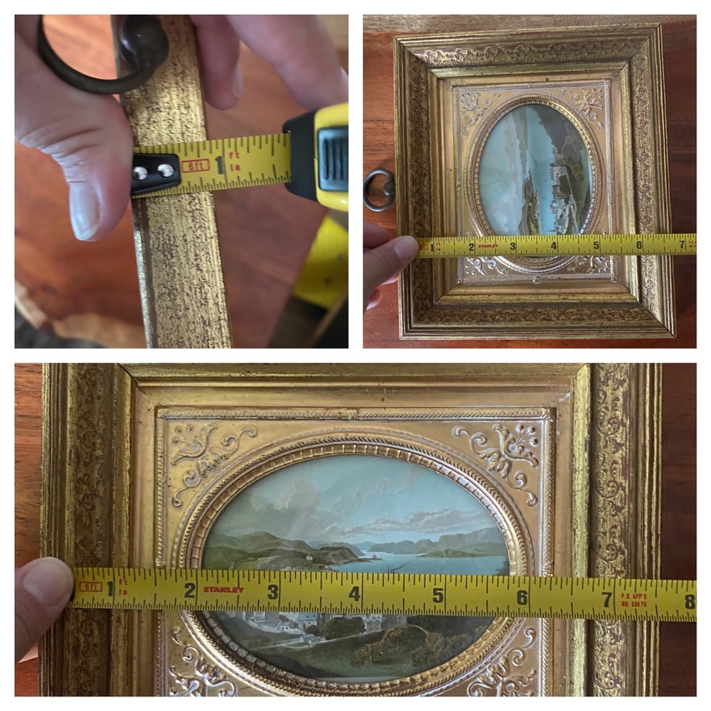 SOLD Vintage Landscape Print in Gold Frame - Picture 8 of 8
